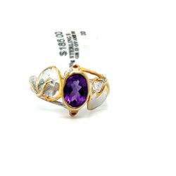 925 Sterling Silver Gemstone Womens Ring With Amethyst 5.00grams Size 8 