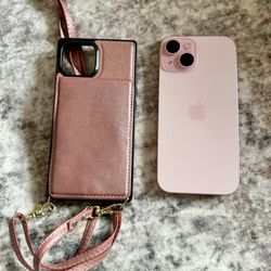 iPhone 15 (Pink) 128 GB with Case