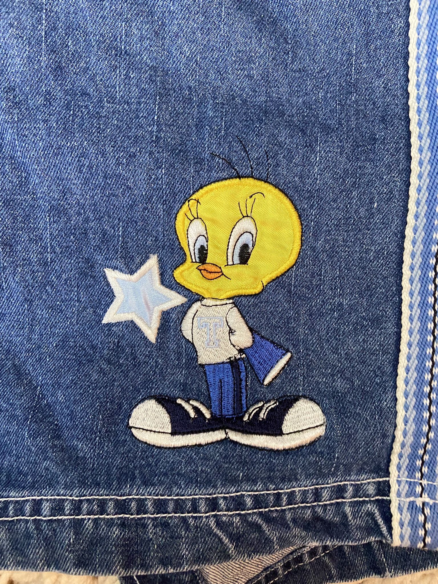 Vintage Looney Tunes Tweety Denim Cargo Skirt