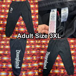 Disney Disneyland Resort Black Sweatpants Joggers Adult Size 3XL Elastic Waist