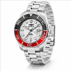 NEW Invicta Pro Diver Men 42mm Japan Quartz Silver Dial SS Date 200M Watch 50830