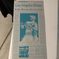 Kobe LA Times Newspaper Plate