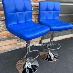 New 2 Blue Bar Stools 