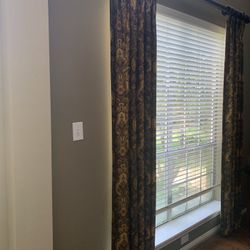 2 Custom Window Curtain Panels 7 Feet Great Condition