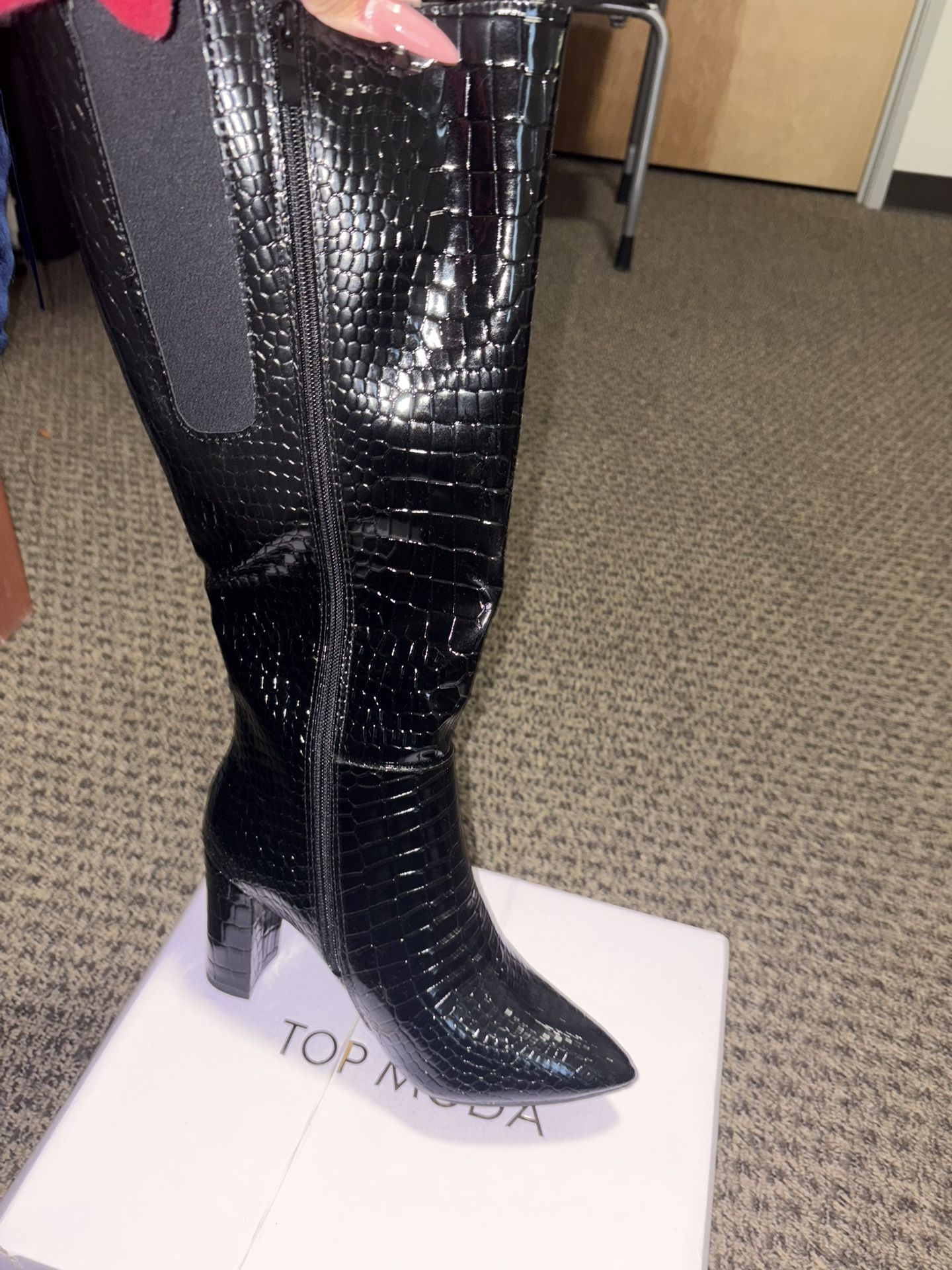 Tanner Knee High Boots - Black