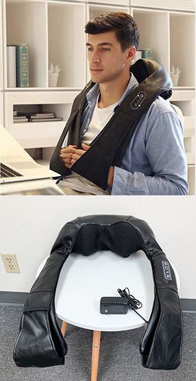 New $40 Portable Shiatsu Kneading Neck Back Waist Shoulder Massager Heat Home Car Office