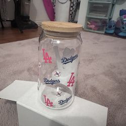 LA Dodgers glass cup