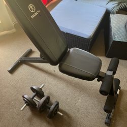 Bench And 20 Lbs Dumbbells 