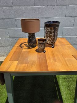 PartyLite Candle Lamp and Matching Hurricanes