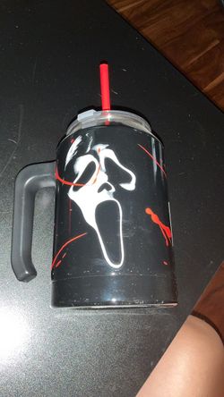Scream Ghostface Tumbler Mug with Straw