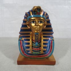 Egyptian Statue Pharaonic Of King Tutankhamun Bust With Hieroglyphs
