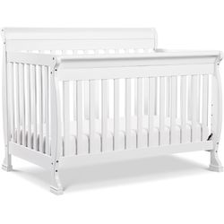 DaVinci Kalani 4-in-1 Convertible Crib in White w/Toddler conversion Kit And Millard Foam Mattress
