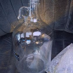 5ea 1-gallon Clear Glass Jugs With Finger Holder For Syrup/wine Or Beer
