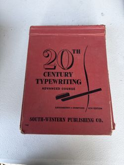 Vintage 1950s 20th Century Typewriting Advanced Course 6th Edition Textbook