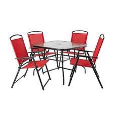 Mainstays Albany Lane 5 Piece Dining Set, Red (NEW)