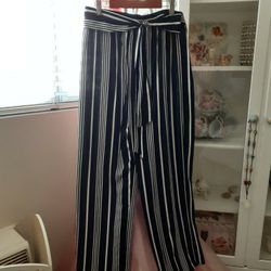 NAVY STRIPE PANTS SIZE SMALL