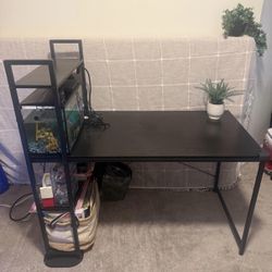 Black Desk with shelves
