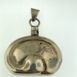 Unique Vintage Sterling Silver Mexican Perfume Bottle Flask Poison & Pendant