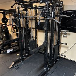 PRO SERIES Ultimate 3-1 Half Rack Functional Trainer w/Smith Machine Bar | 400lb Stack | Gym Equipment | Fitness | Commercial | Squat Rack 