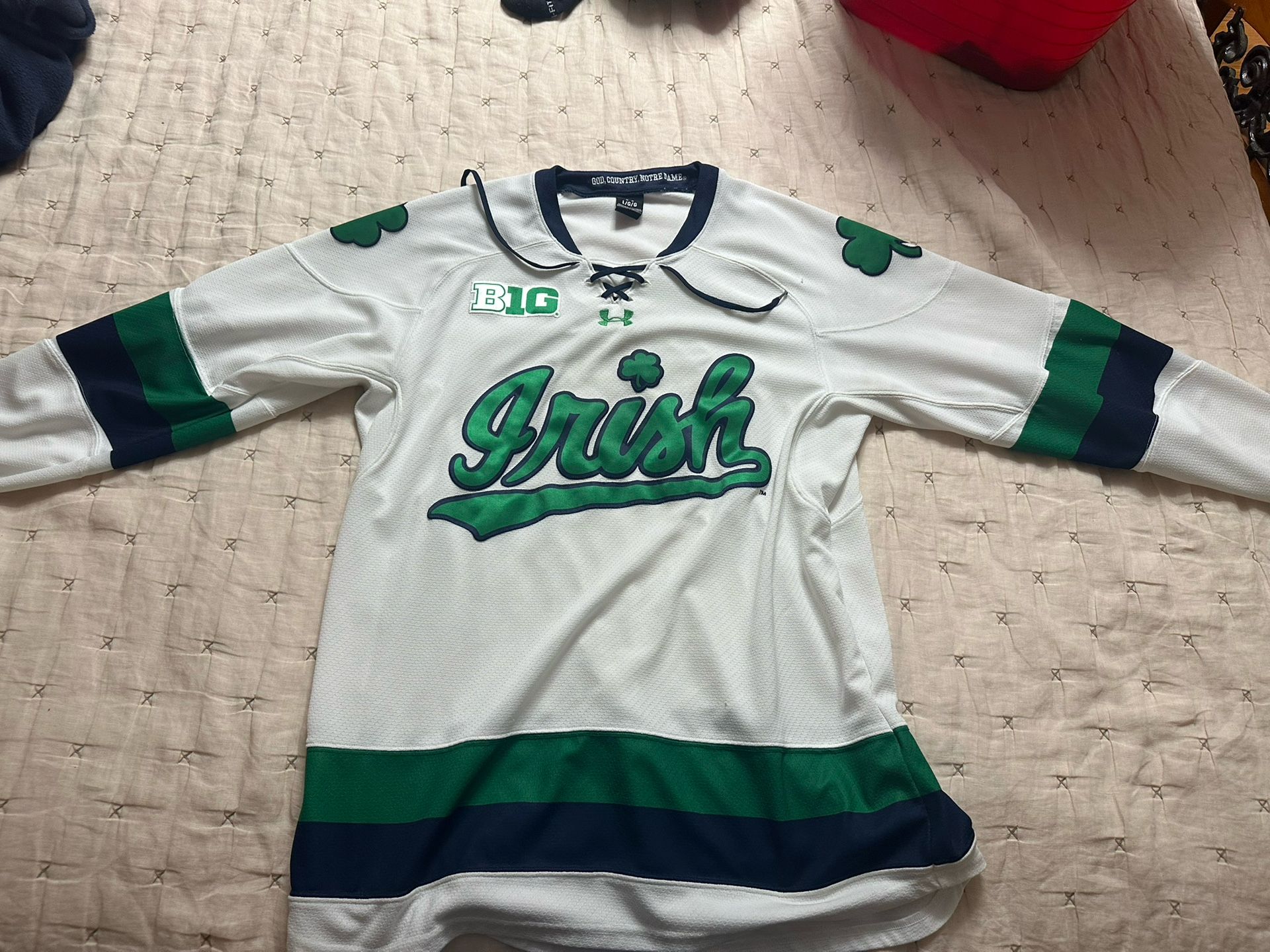 Norte Dame White Hockey Jersey