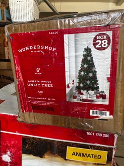 Christmas tree and yard decorations