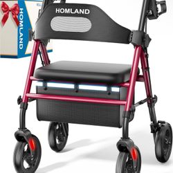 Foldable Rollator Walkers with Seat for Seniors