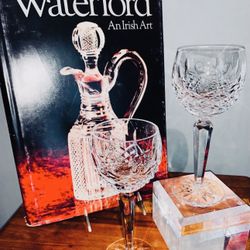 ORIGINAL WATERFORD CUT CRYSTAL HOCKS ONE PAIR LISMORE STYLE STEMMED NEW - UNUSED OPEN BOX each HALLMARKED by WATERFORD - SERIOUS BUYERS