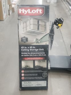 HyLoft White Adjustable Metal Overhead Garage Storage Rack