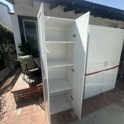 Tall White Storage Cabinet – 24” Wide – Shelving Unit