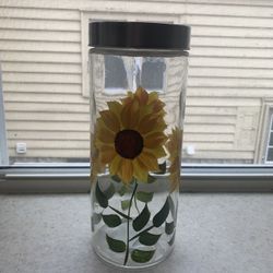 Sunflower Glass Container 