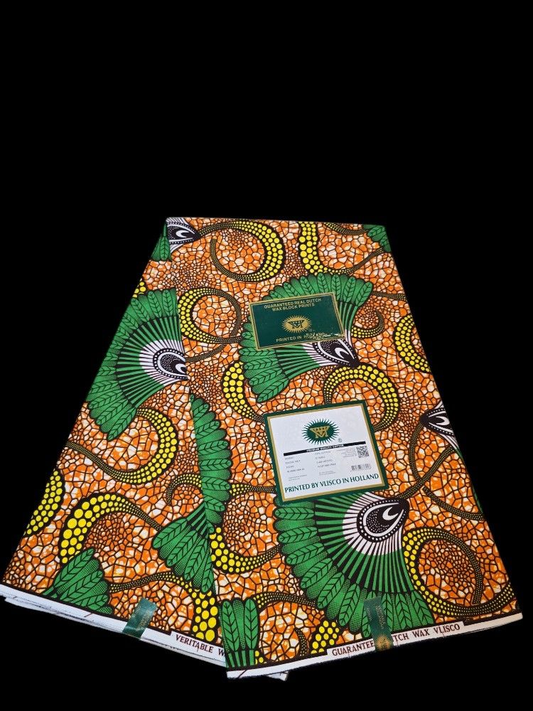 100% COTTON REAL DUTCH WAX BLOCK PRINTS ( African Wax Print ) 6YARDS BY VLISCO