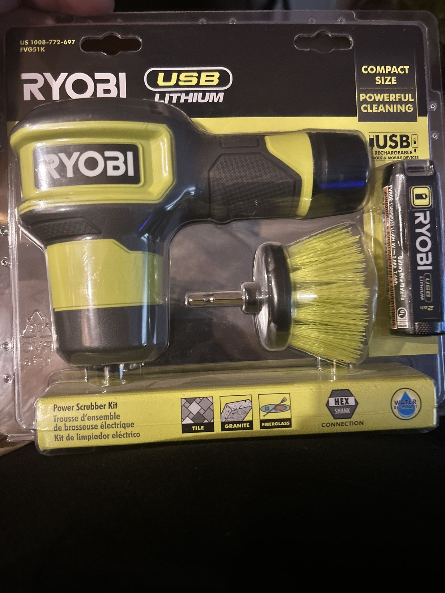 RYOBI USB Lithium Powerb Scrubber Kit