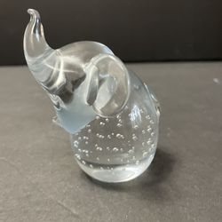 Art Glass Elephant With Controlled Bubbles