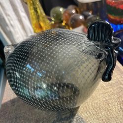 Vintage Mid Century Modern Smoky Glass Rooster 🐓 Sculpture
