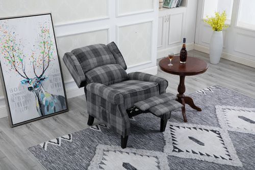 Fabric Armchair FA01 Grey Check