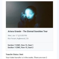 Ariana Grande Tickets______ Amazing Seats Close To Stage! ______ June  2026