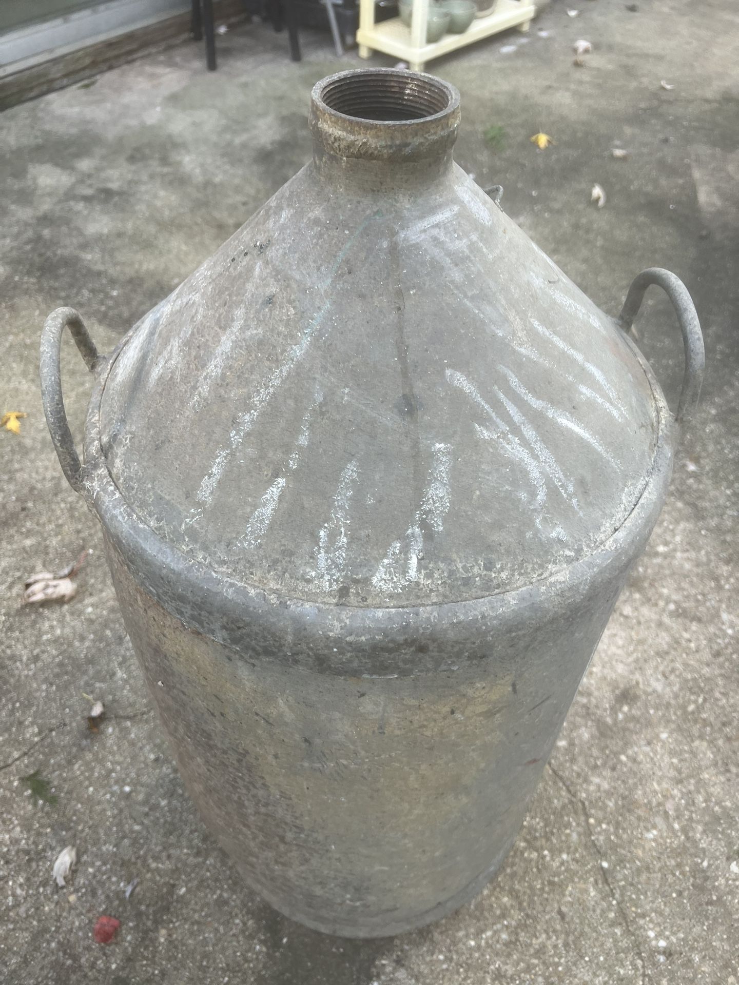 Antique 29” Galvanized Metal Can