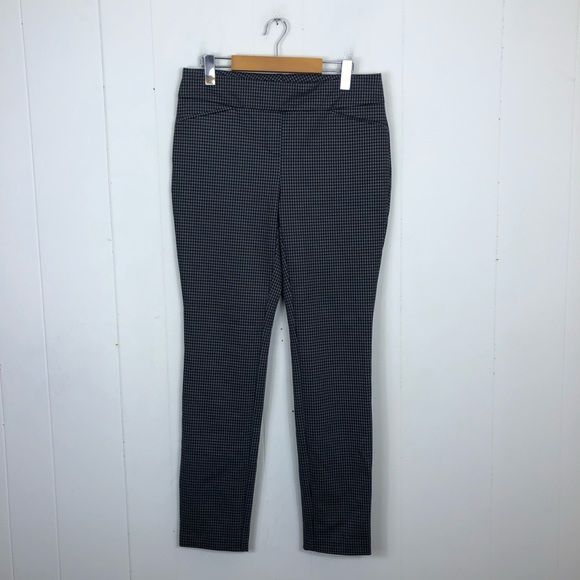 Dalia Houndstooth Pull On Stretch Dress Pants Sz 8