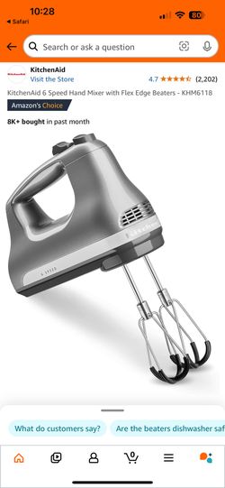 Kitchen Aid 6 Speed Hand Mixer