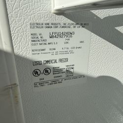 Frigidaire upright freezer (Model LFFU1424DW3) 