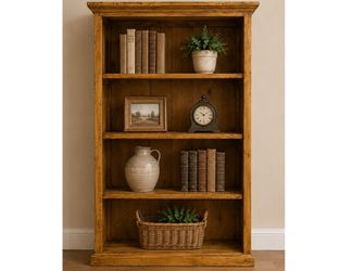 Honey Rustic 5 foot Solid Wood Bookcase