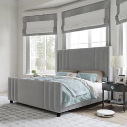 Grey King Headboard and Footboard