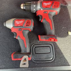 Milwaukee Pair Impact And Hammer Drill 