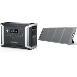 Dabbsson DBS2300 Portable Power Station with 210W Solar Panel, 2330Wh EV Semi-Solid State LiFePO4 Battery, 5 X 2200W AC Outlets (3000W with P-Boost), 