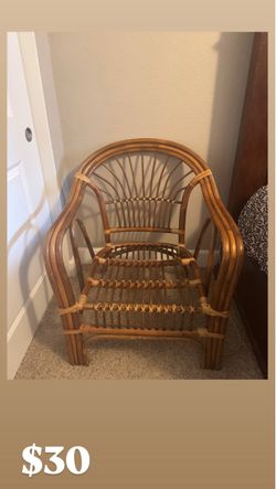 Rattan Bamboo Accent Chair Frame