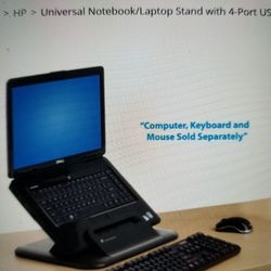 Adjustable Laptop Stand:  HP Universal Notebook Stand with 4 Port USB 2.0 Hub 