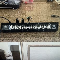 Rigid LED 20” Light bar and two Additional Side Led Lights.