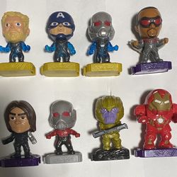 8 Piece Lot Of McDonald’s Marvel bobble heads