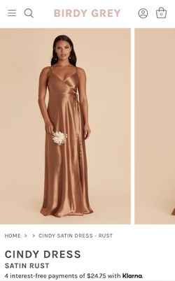 Birdy Grey Satin Rust Wrap Dress