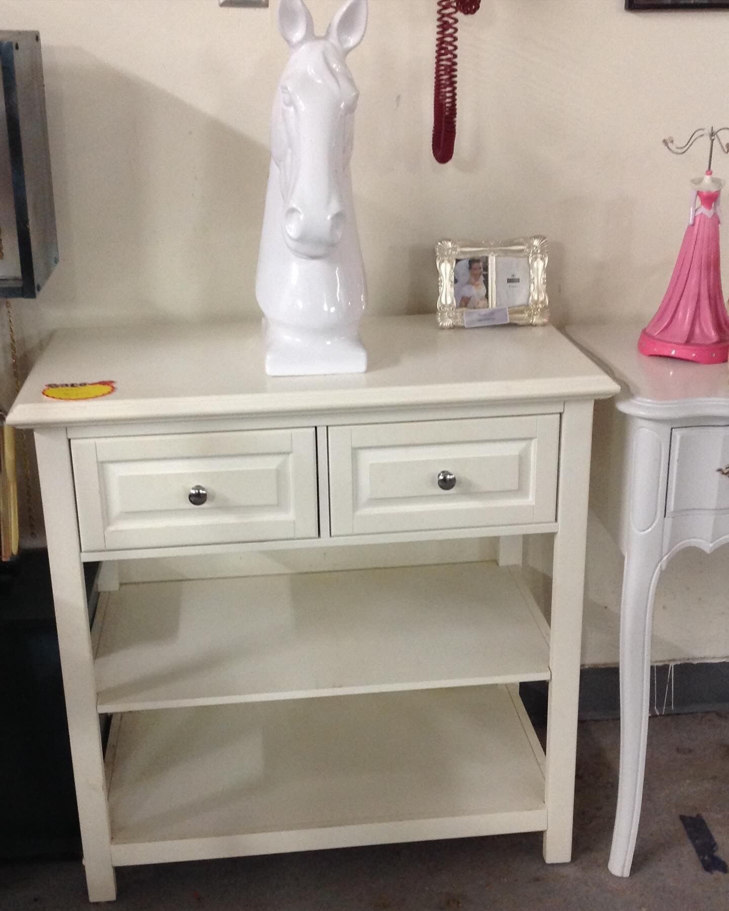 White 2 Drawer Cabinet For Sale